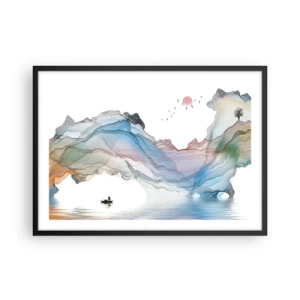Poszter fehér keretben - A kristály hegyek felé - 70x50 cm