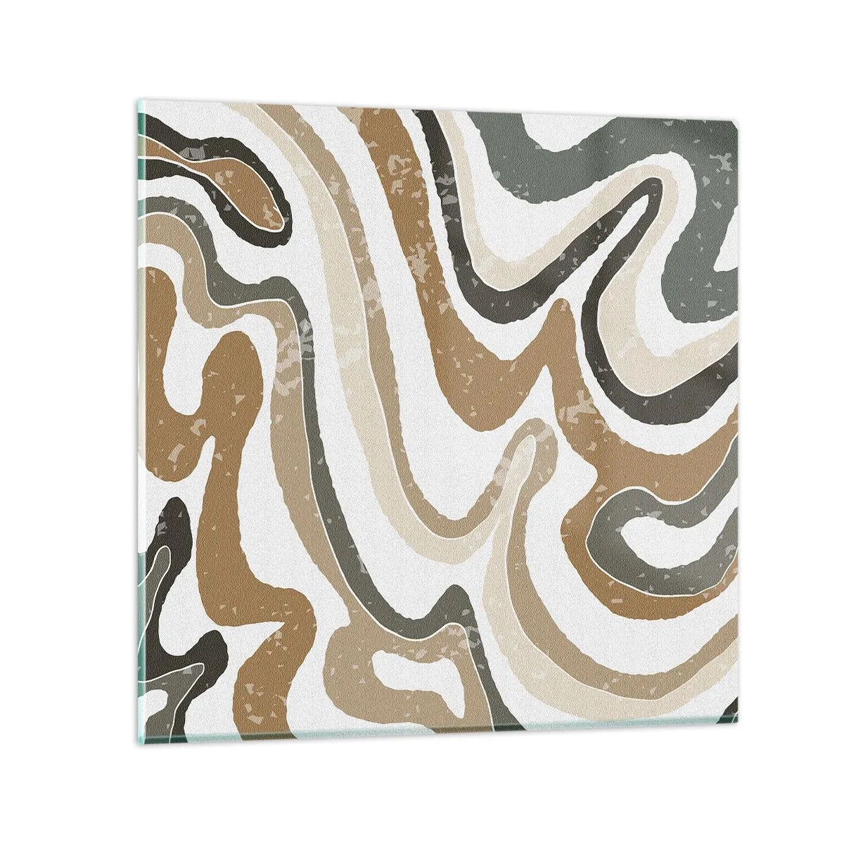 Üveg kép - Földszínű színek kanyarulatai - 30x30 cm