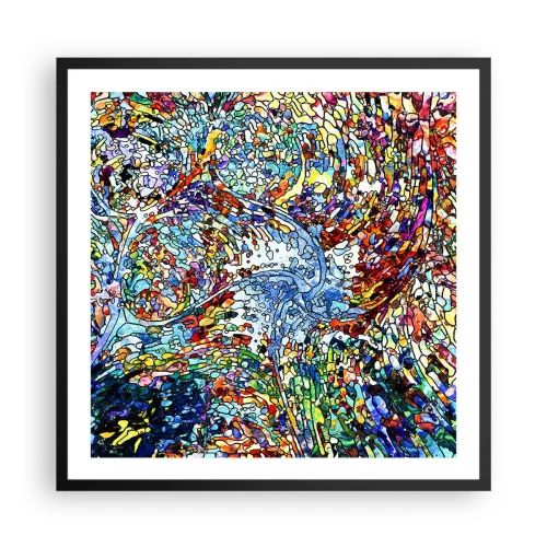 Poszter fehér keretben - Cseppes ólomüveg - 60x60 cm