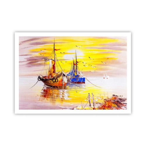 Poszter - Megérdemelt pihenés a kikötőben - 100x70 cm