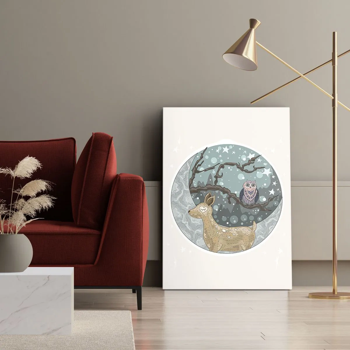 Vászonkép - Mesebeli erdei éjszaka - 65x120 cm