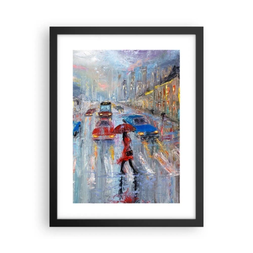 Poszter fehér keretben - Esős délután a városban - 30x40 cm