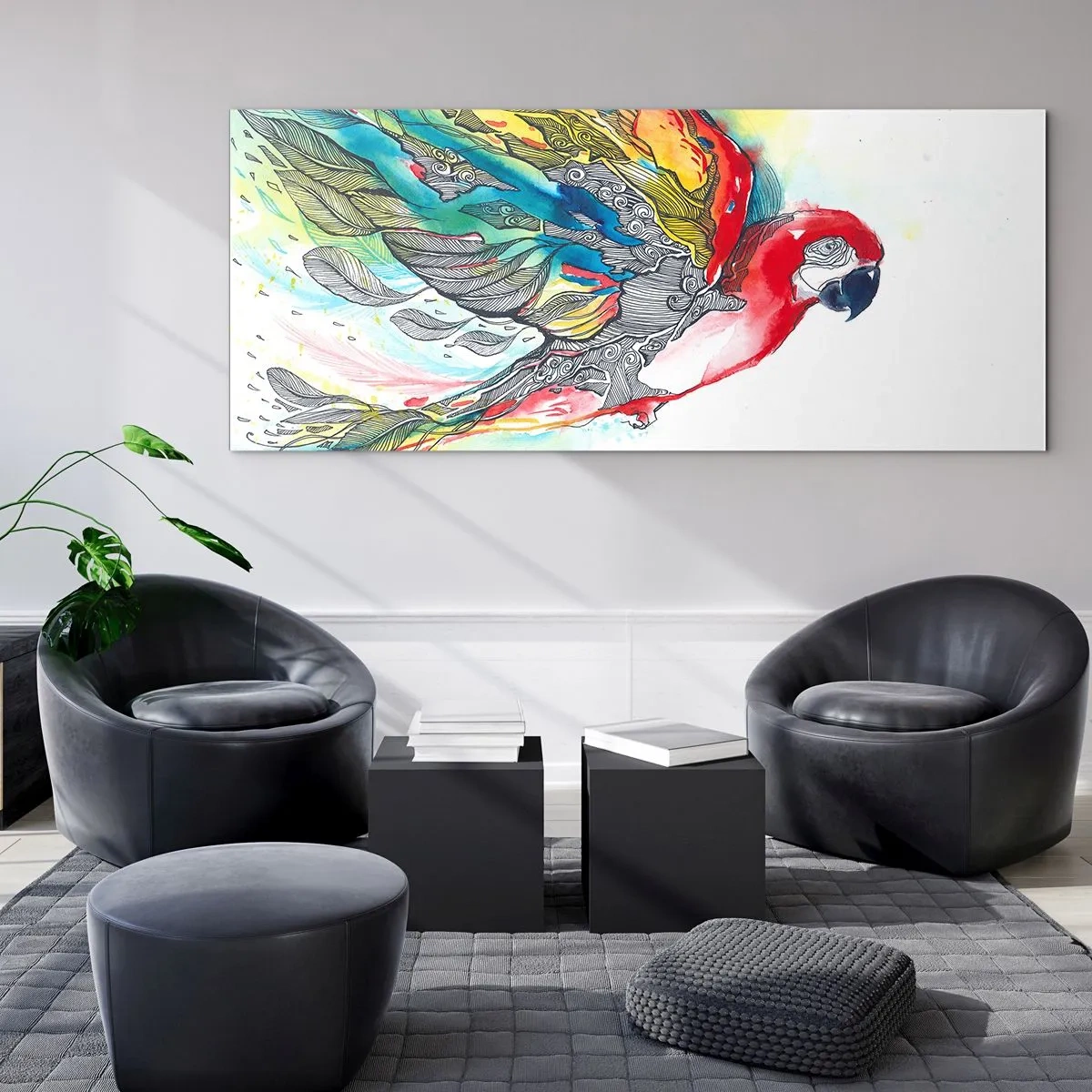 Üveg kép - Élj színesen - 160x50 cm