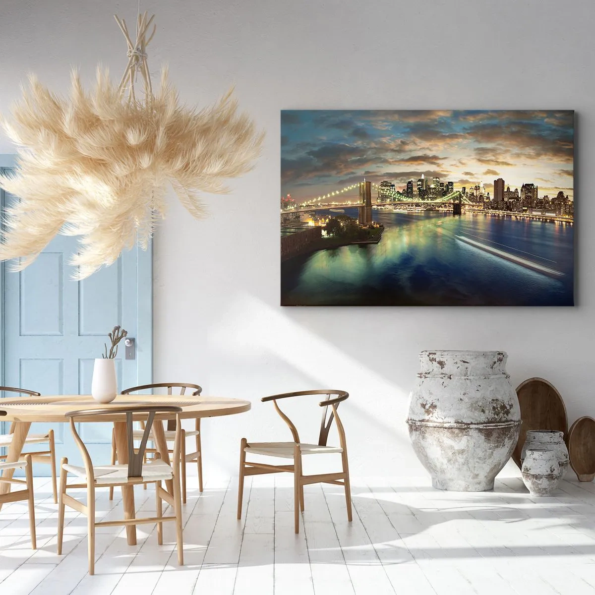 Vászonkép - Fényes este Manhattan felett - 100x70 cm