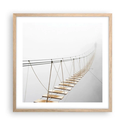 Poszter világos tölgy keretben - Hová vezet? - 50x50 cm