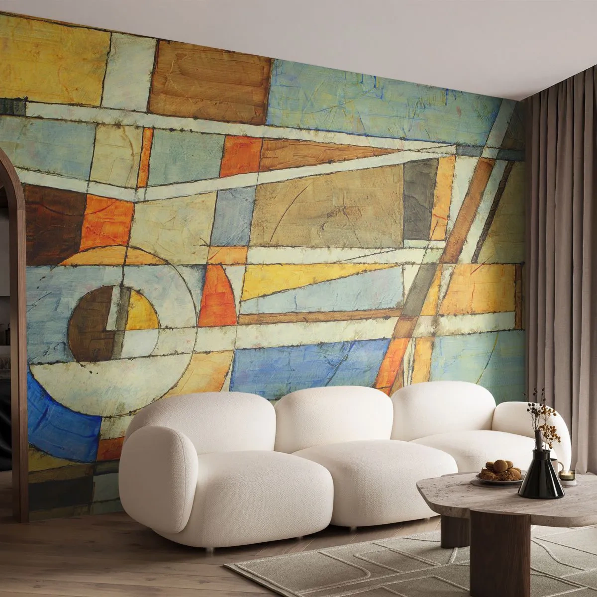 Fotótapéta Standard Eco - Kubizmus az építkezésen - Absztrakció, Darab, Grafika - 300x210 cm