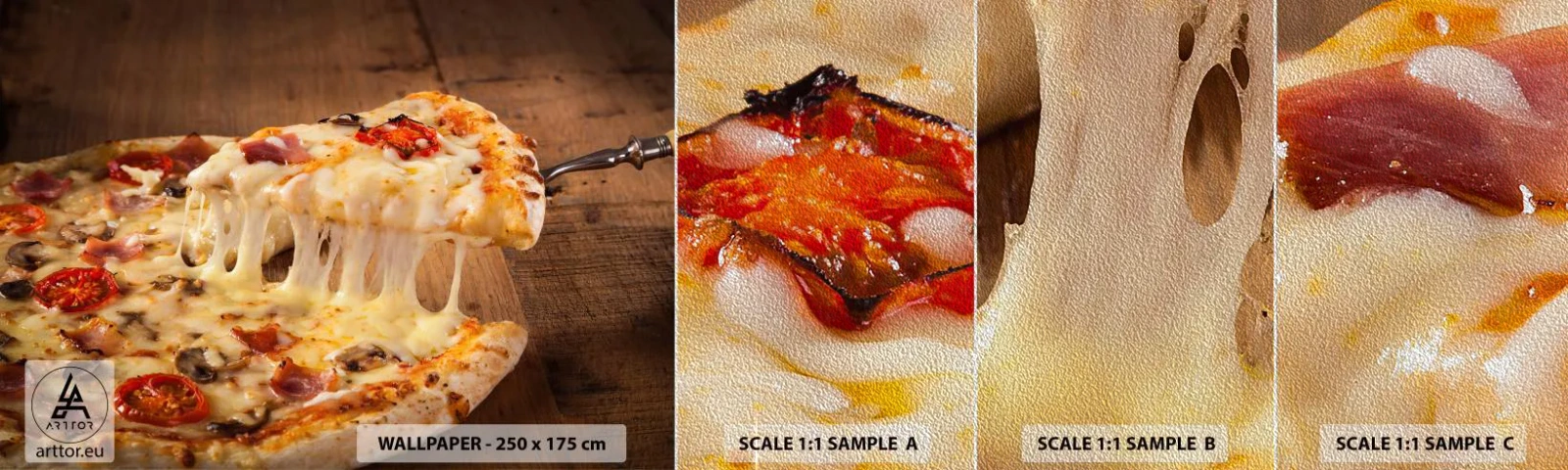 Fotótapéta Minta Premium Sand - Az olasz művészet remekműve - Gasztronómia, pizza, Olaszország - 100x30 cm