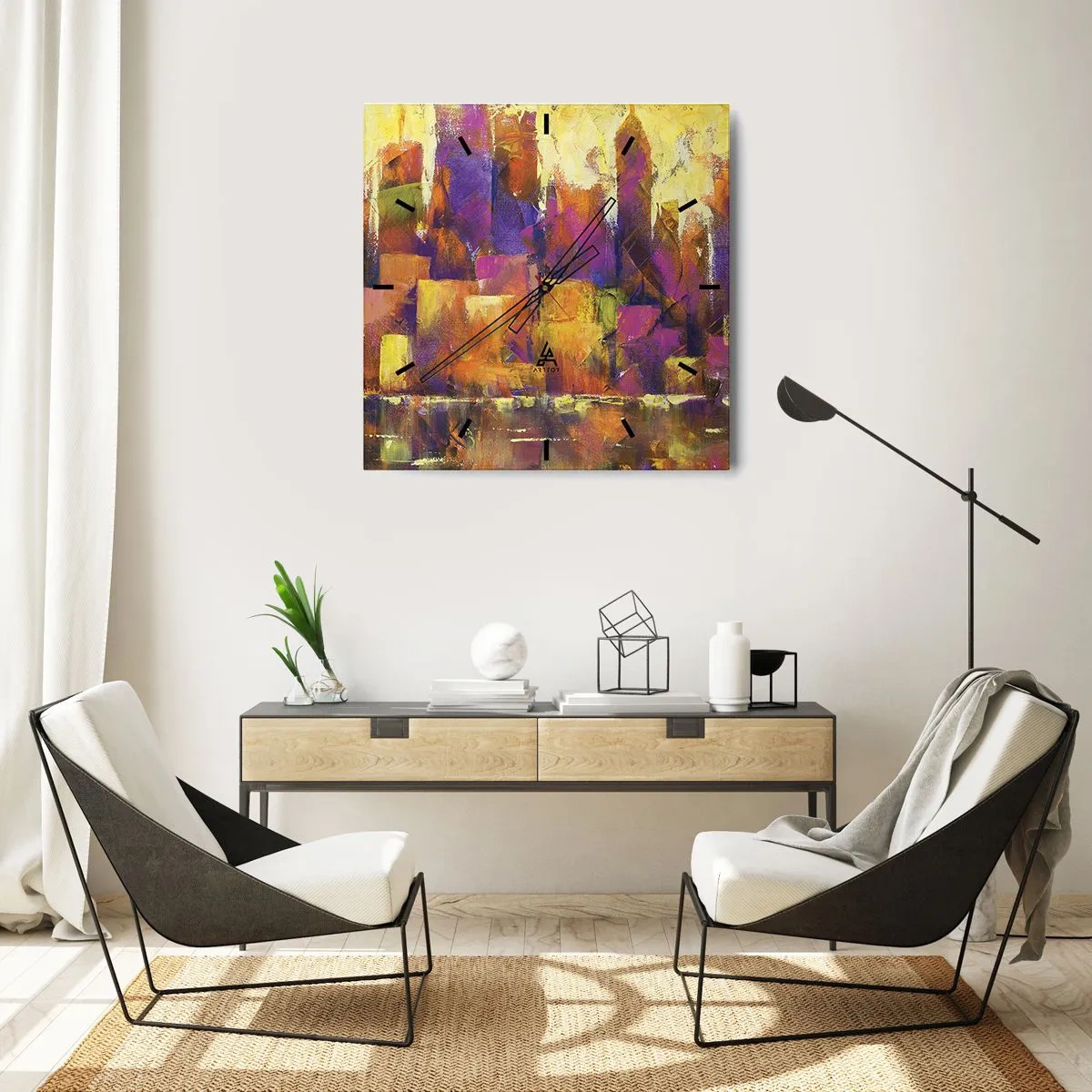 Falióra, Óra - Metropolitán kompozíció - 40x40 cm