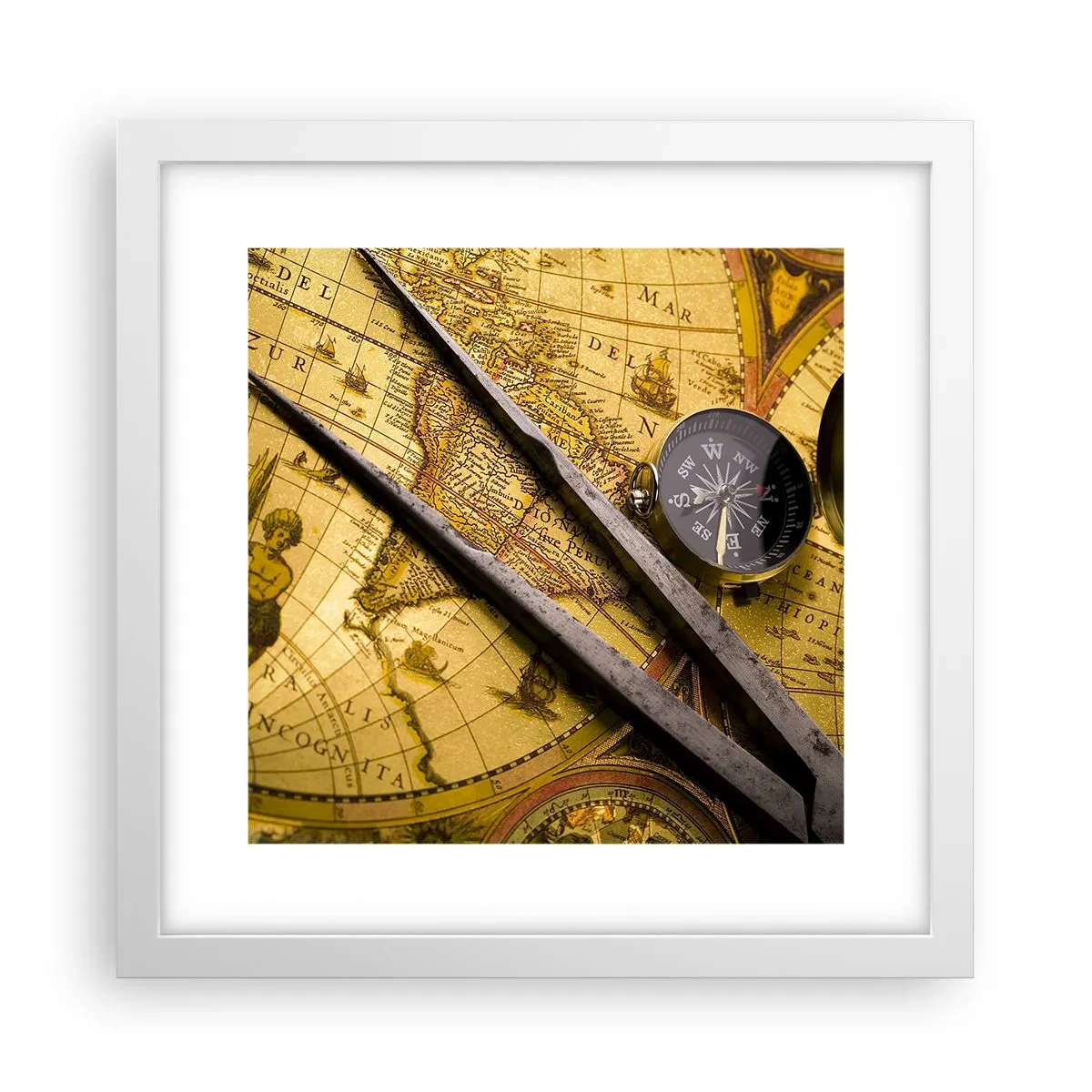 Poszter fekete keretben - Hol vannak ezek a kincsek? - 30x30 cm