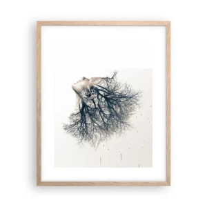 Poszter világos tölgy keretben - Hallgatva a fa suttogását - 40x50 cm