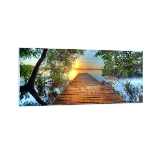 Üveg kép - Ne siess, ülj le - 100x40 cm