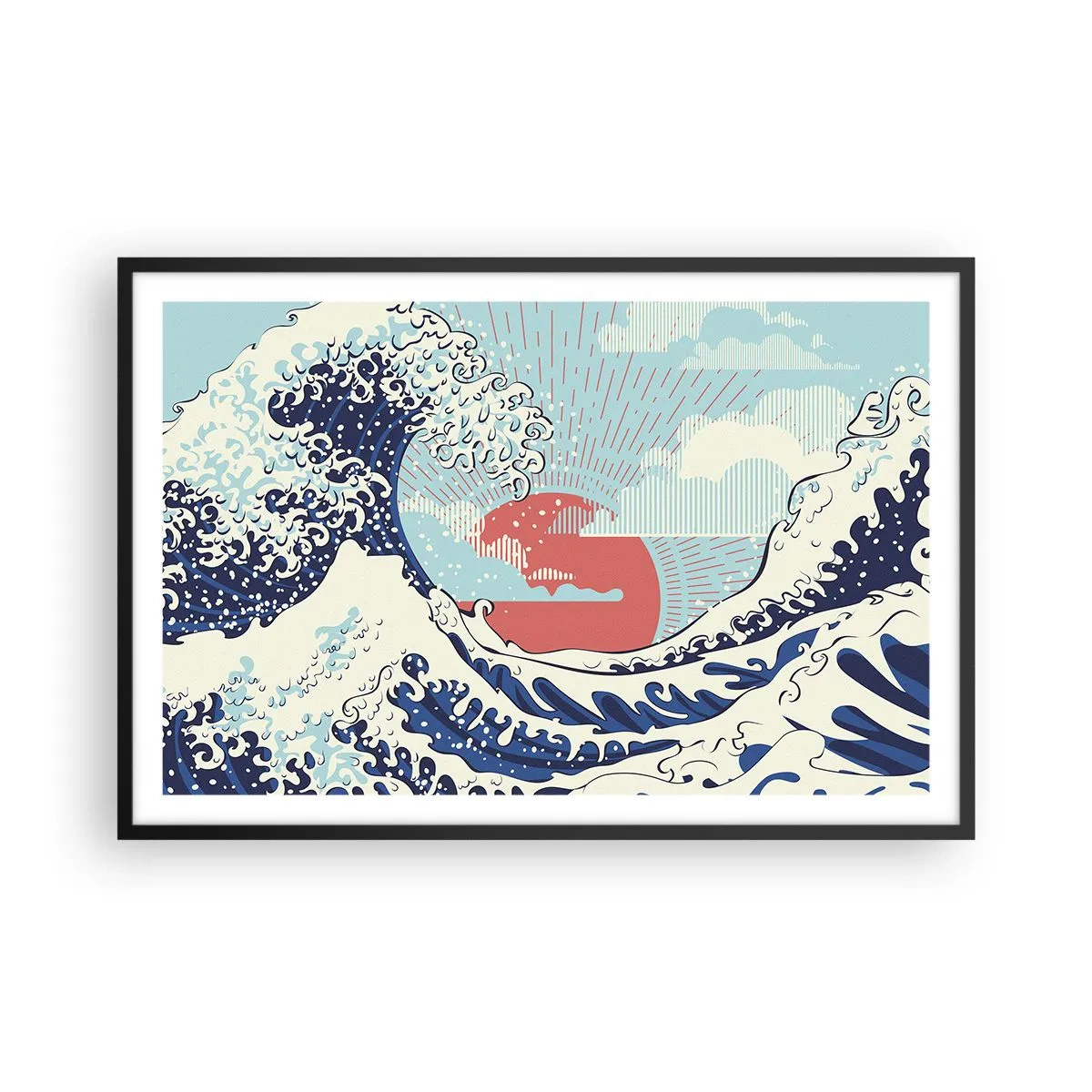 Poszter fehér keretben - Japán inspirációból - 91x61 cm