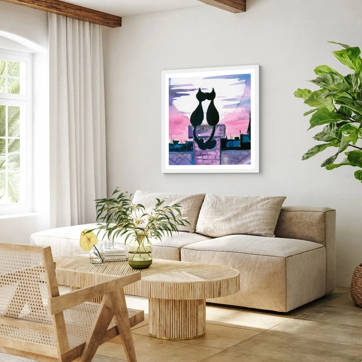 Poszter fekete keretben - Rendez-vous a holdfénynél - 30x30 cm