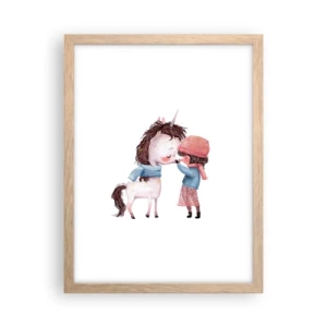 Poszter világos tölgy keretben - Téli mese - 30x40 cm