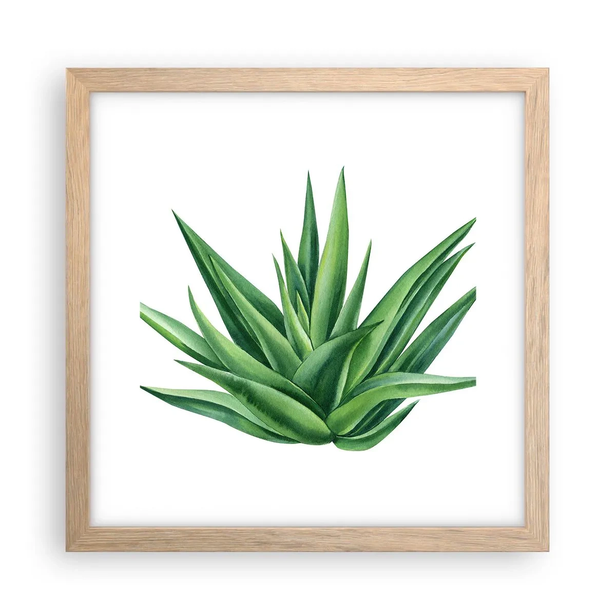 Poszter világos tölgy keretben - Zöld - erő - élet - 30x30 cm