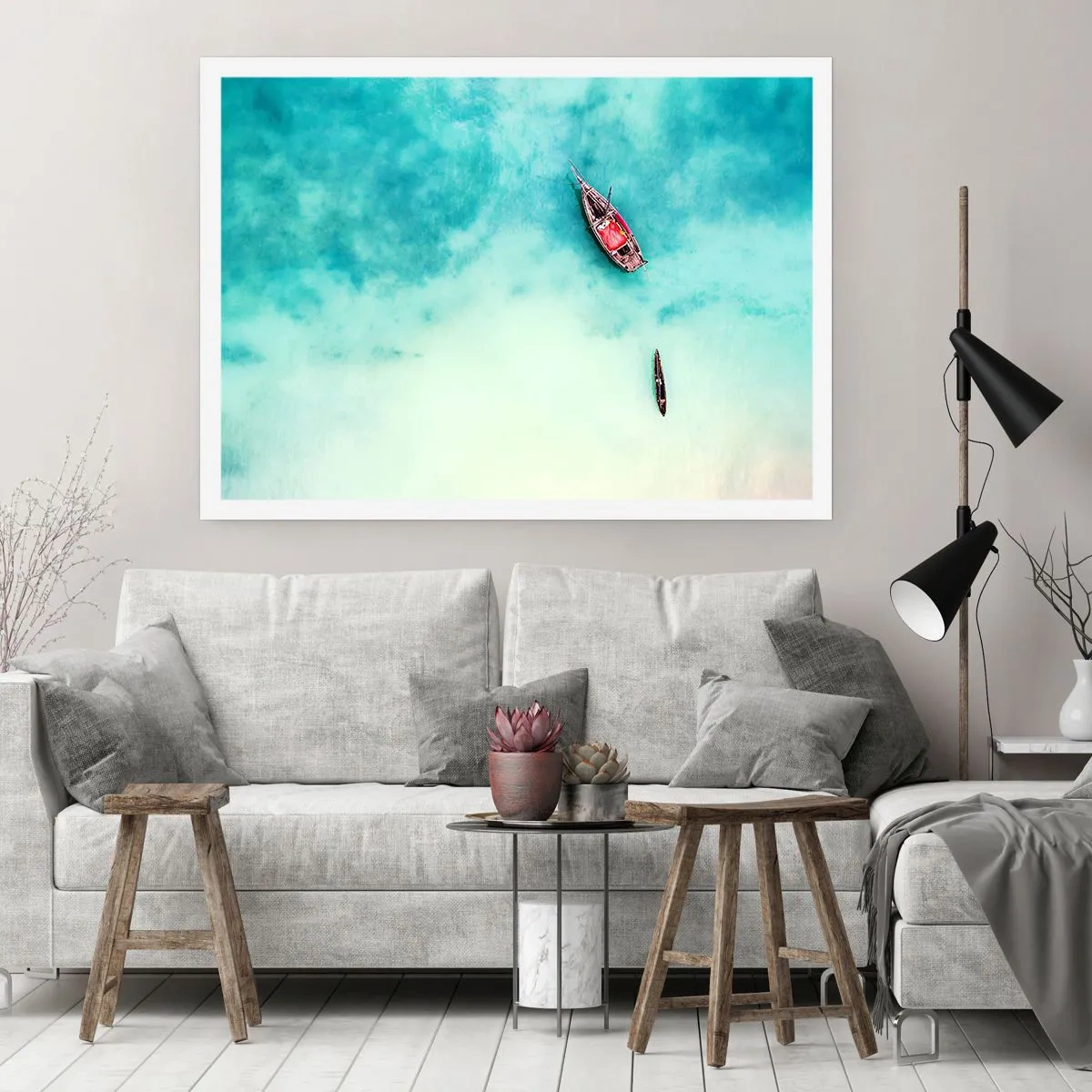 Poszter - A Zanzibár strandjain, amikor sok a víz... - 50x40 cm