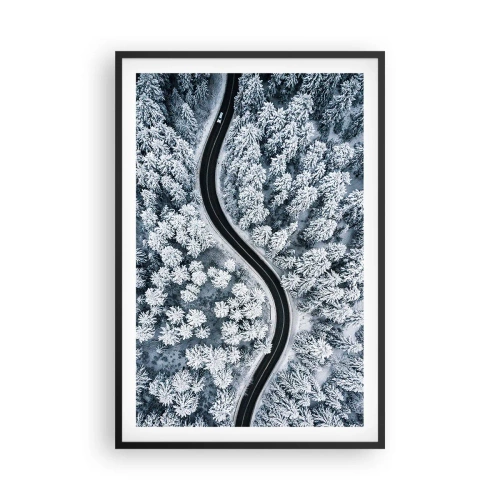 Poszter fehér keretben - A téli erdőn - 61x91 cm