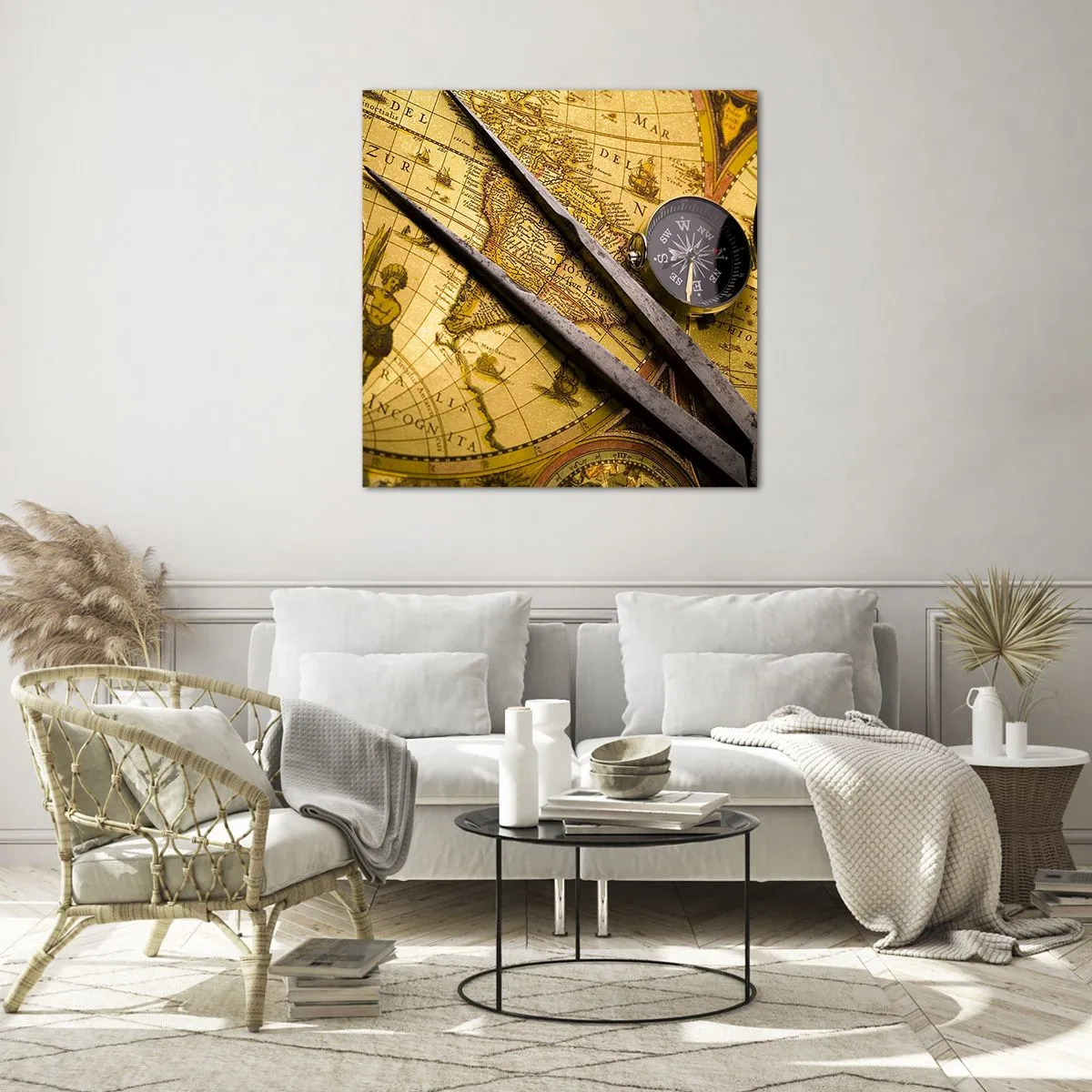 Üveg kép - Hol vannak ezek a kincsek? - 70x70 cm