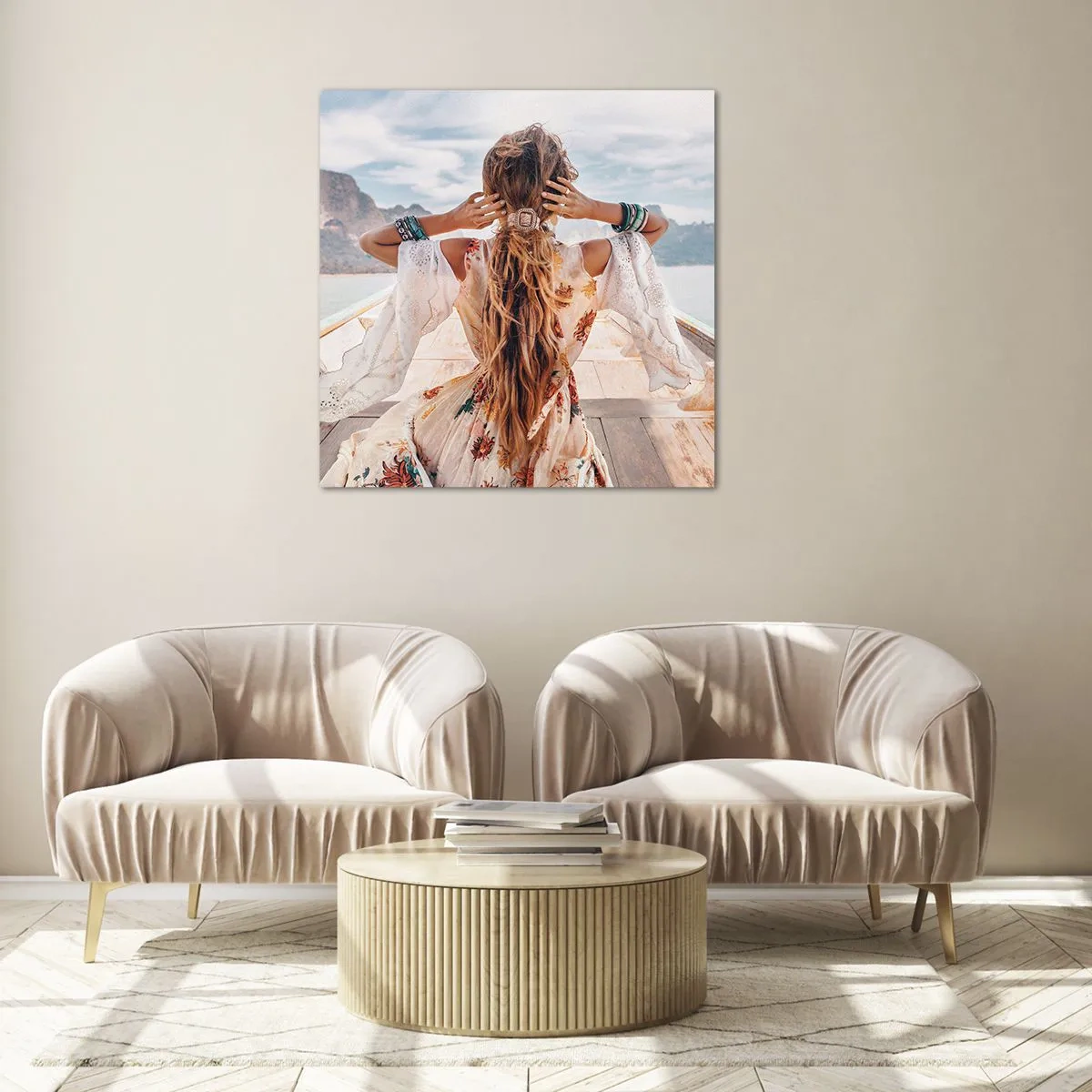 Üveg kép - Az út a boldogság felé  - 40x40 cm