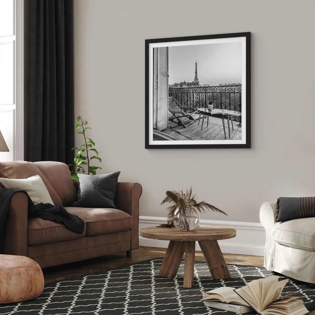 Poszter fehér keretben - Párizsi délután - 50x50 cm