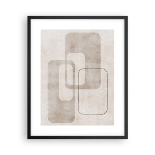 Poszter fehér keretben - Geometrikus fúga - 40x50 cm