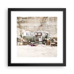 Poszter fehér keretben - Ideje elkezdeni az utazást - 30x30 cm