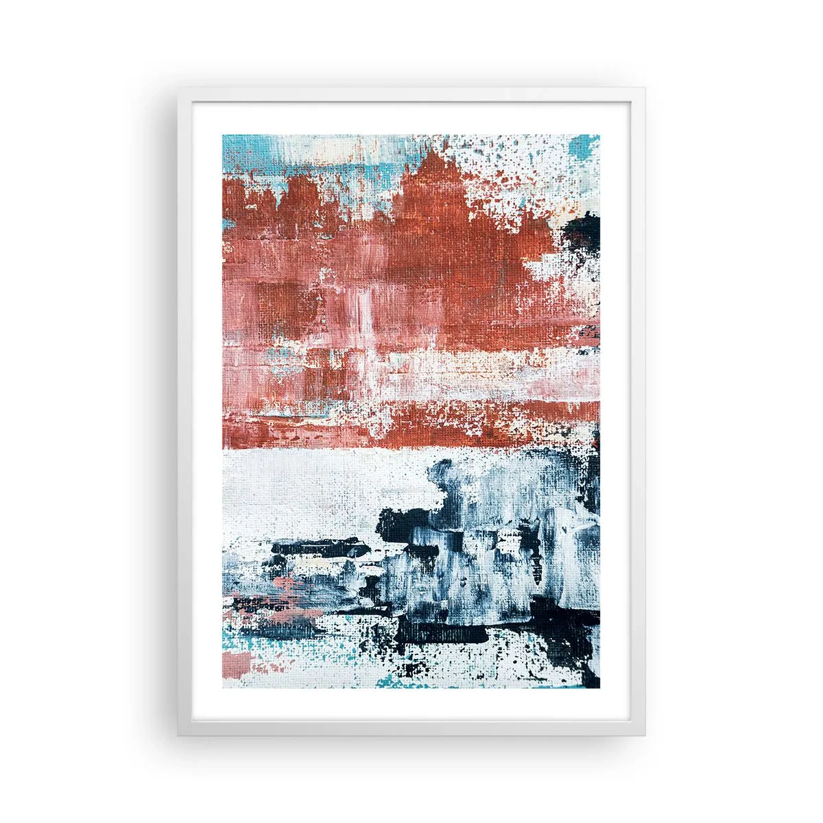 Poszter fekete keretben - Fele-fele absztrakt - 50x70 cm