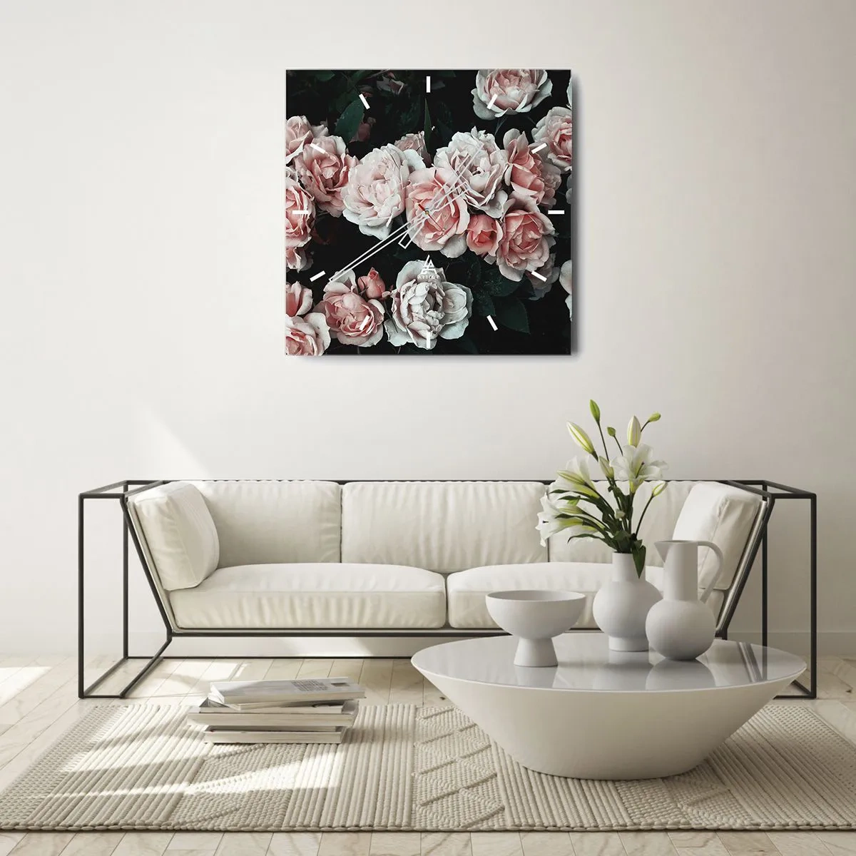 Falióra, Óra - Rózsaszín ansamble - 30x30 cm