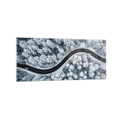 Üveg kép - A téli erdőn - 120x50 cm