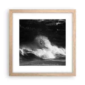 Poszter világos tölgy keretben - Kihívás elfogadva! - 30x30 cm