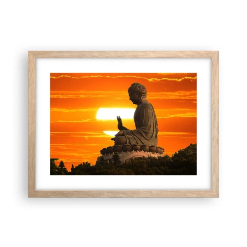 Poszter világos tölgy keretben - Félelem nélkül a világtól - 40x30 cm