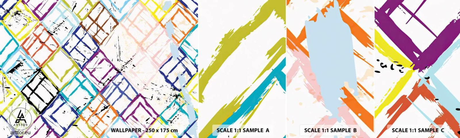 Fotótapéta Minta Öntapadós Deluxe Sticker - Bérelhető cellák - Absztrakció, Darab, Modern minta - 100x30 cm