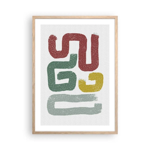 Poszter világos tölgy keretben - Egy ismeretlen nyelven - 50x70 cm