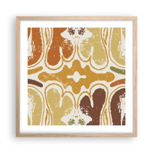 Poszter világos tölgy keretben - Érzelmes absztrakció - 50x50 cm