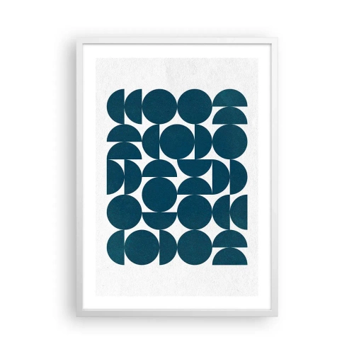 Poszter fekete keretben - Körök és félkörök - 50x70 cm