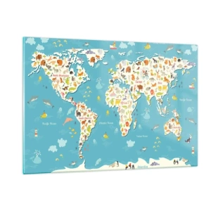 Üveg kép - Szeretjük az egész világot - 120x80 cm