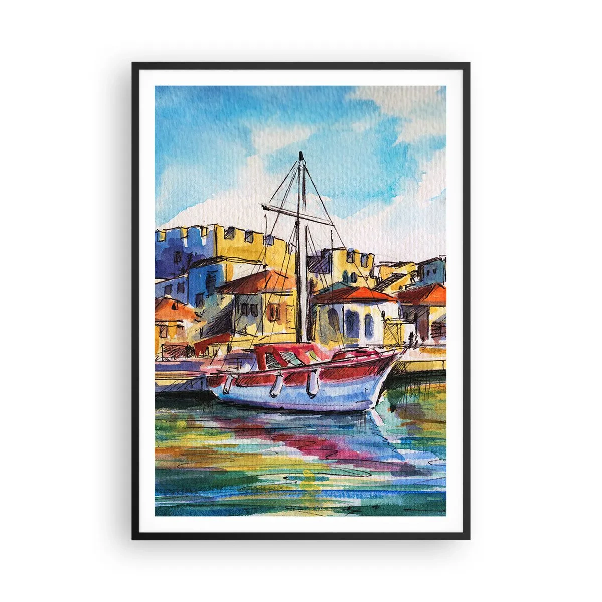 Poszter fehér keretben - Szivárványos délután - 70x100 cm