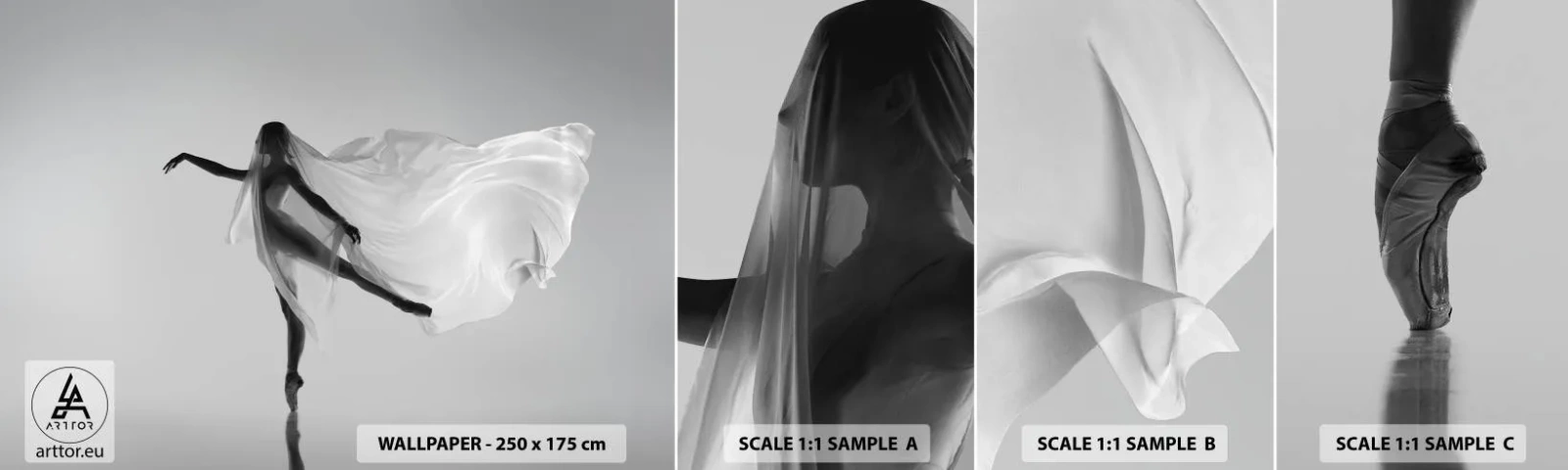 Fotótapéta Minta Öntapadós Deluxe Sticker - Könnyedség és kecsesség - Nő, Tánc, Modell - 100x30 cm