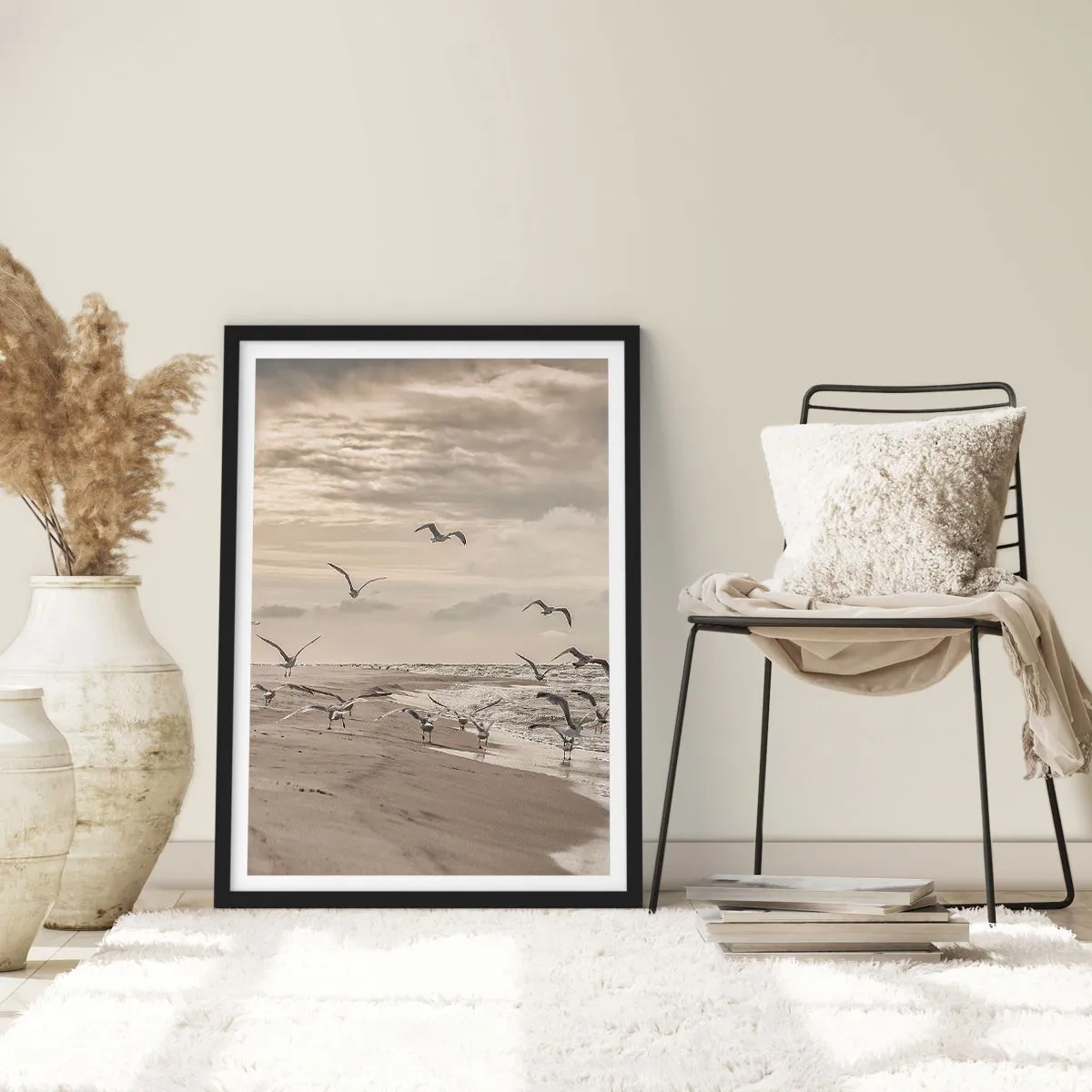 Poszter fehér keretben - A tenger hangja, a madarak éneke - 30x40 cm