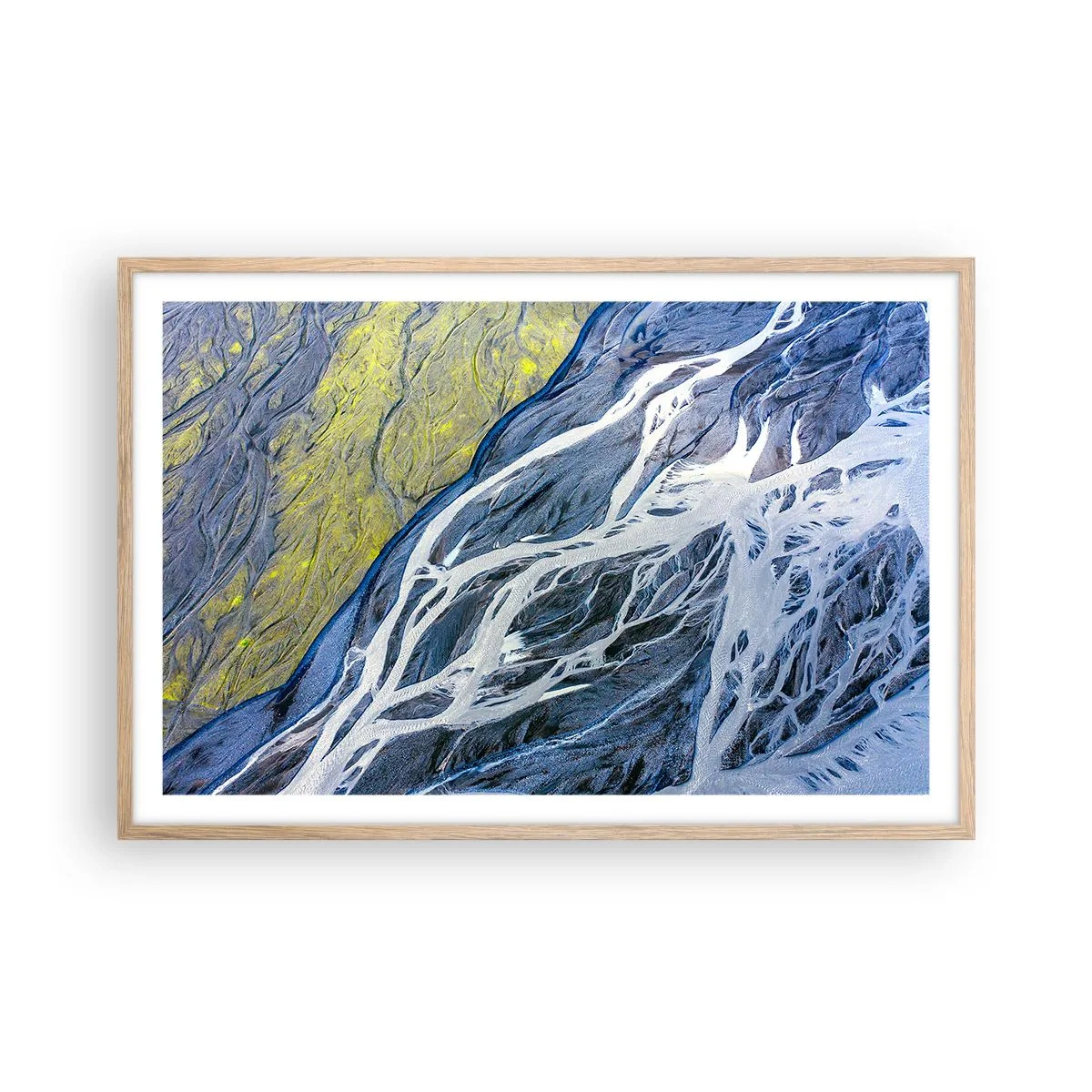 Poszter világos tölgy keretben - A természet barlangrajzai - 91x61 cm