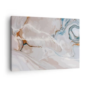 Vászonkép - Absztrakt minta fehér és kék árnyalatokban - 70x50cm - Kék kanyarog a fehér alatt - Modern fali dekoráció nappalihoz és hálószobához ARTTOR