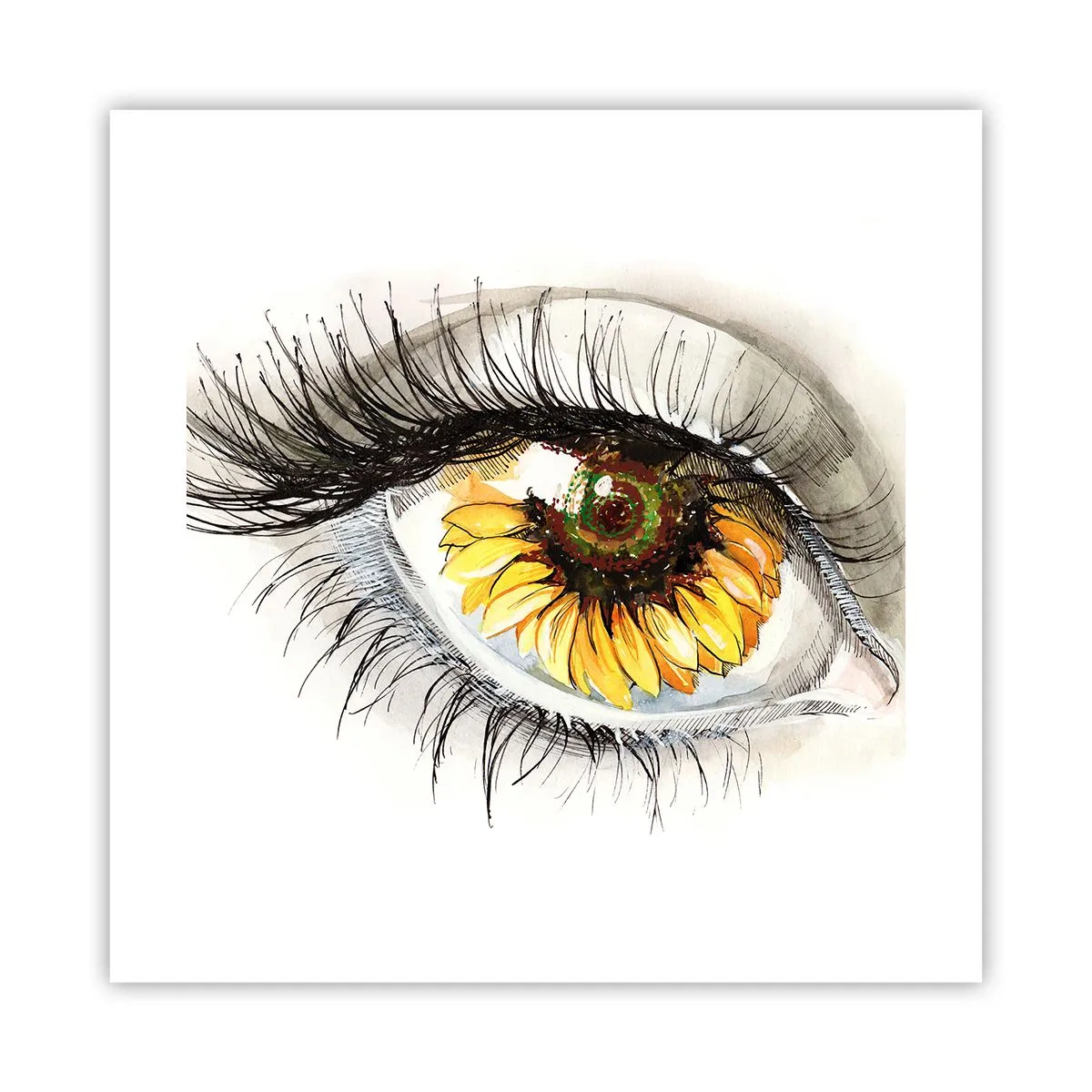 Poszter - Tekintet forró mint a nyár - 40x40 cm