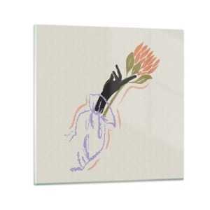 Üveg kép - Egy testvéri érintés - 60x60 cm