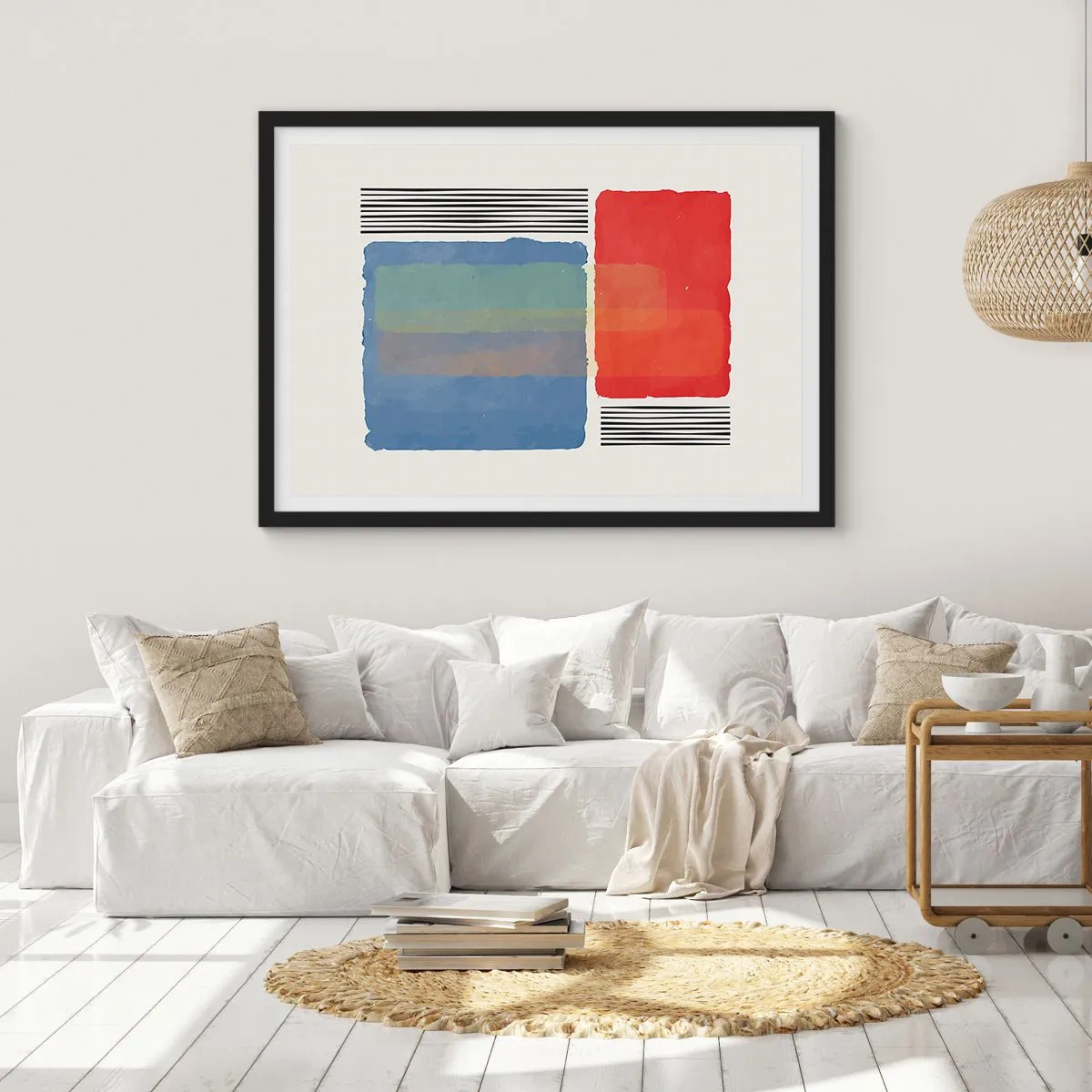 Poszter fehér keretben - A geometria szelleme és betűje - 100x70 cm