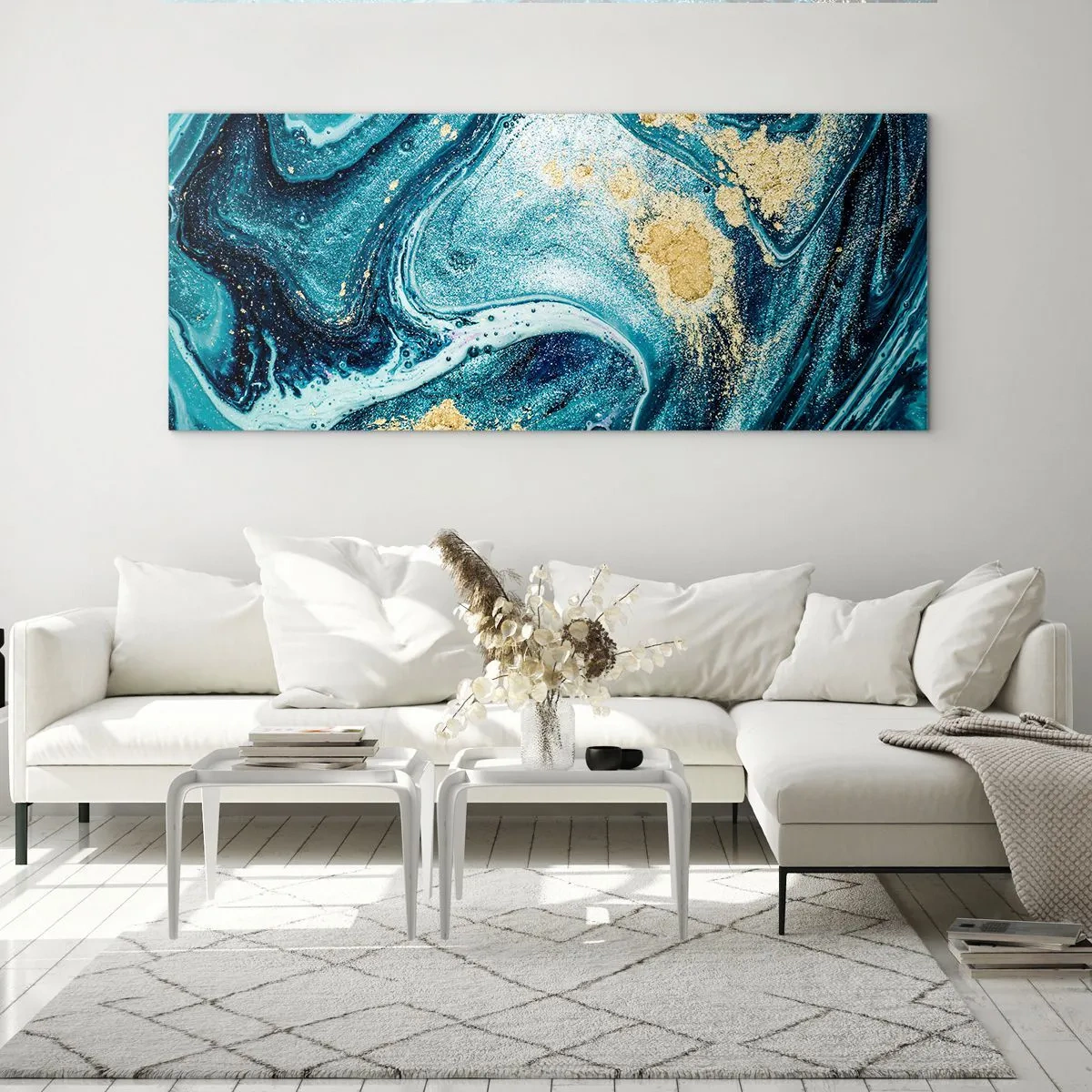 Üveg kép - Kék örvény - 100x40 cm