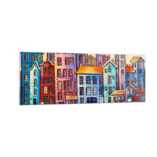 Üveg kép - Egy város, mint egy tündérmese - 140x50 cm