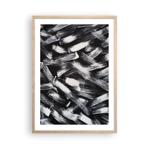 Poszter világos tölgy keretben - Absztrakció az ipari szellemben - 50x70 cm