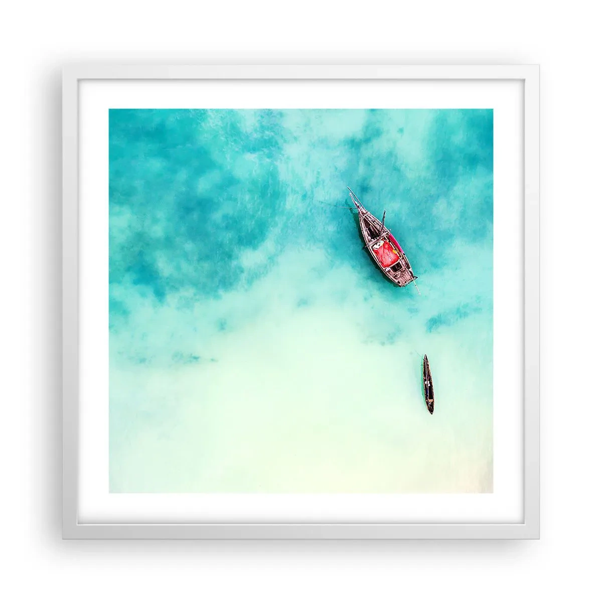 Poszter fekete keretben - A Zanzibár strandjain, amikor sok a víz... - 50x50 cm