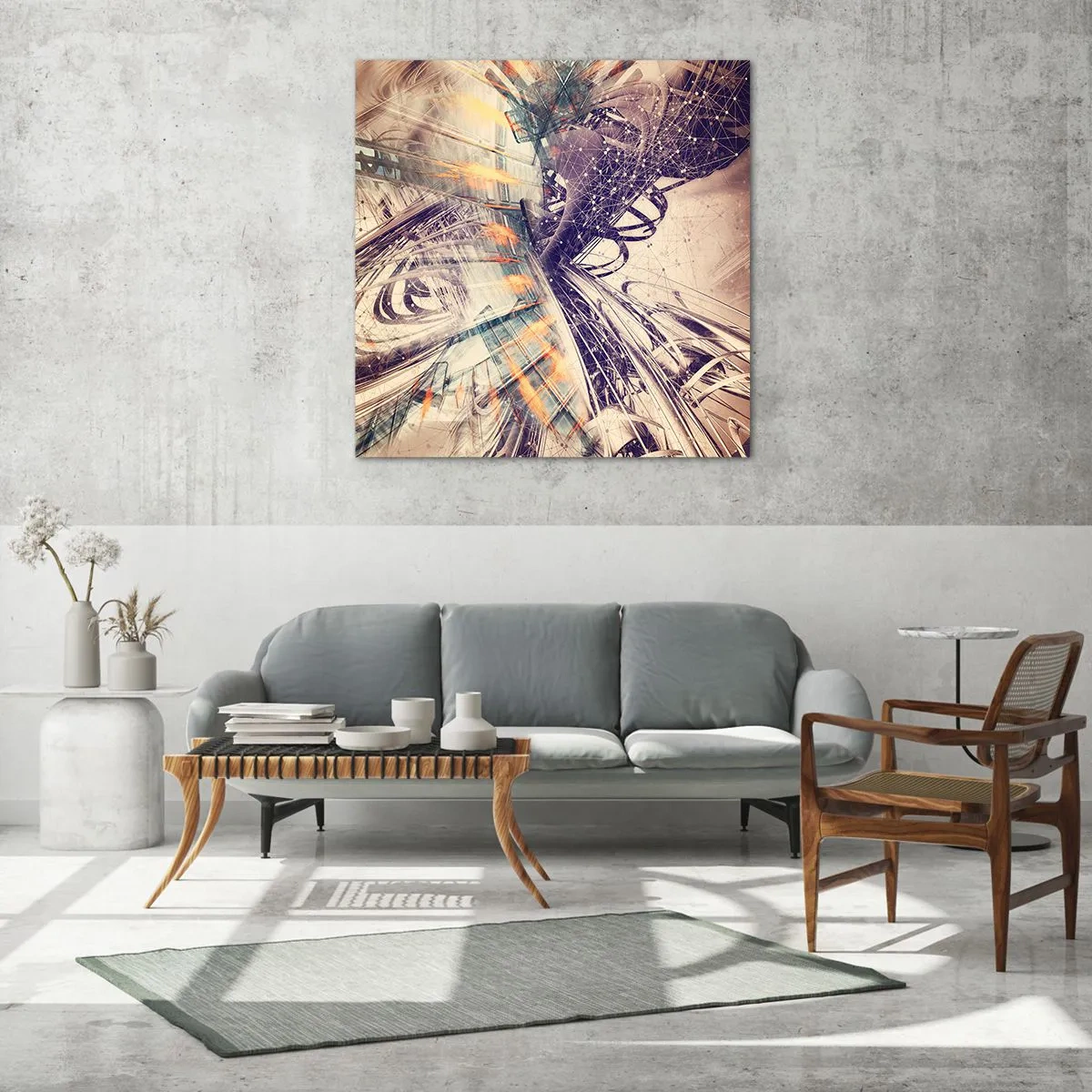 Üveg kép - Nagy rohanásban - 70x70 cm