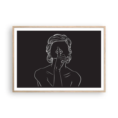 Poszter világos tölgy keretben - A szépség csendben virágzik - 100x70 cm